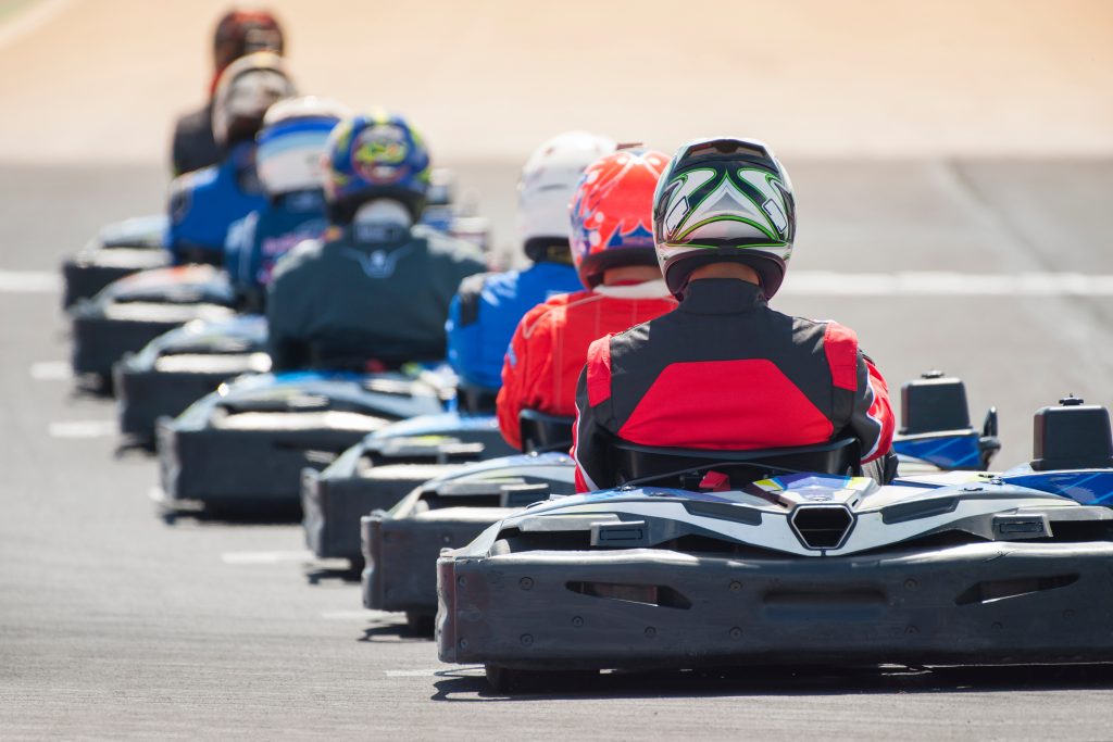 Stag group racing go karts in Dublin
