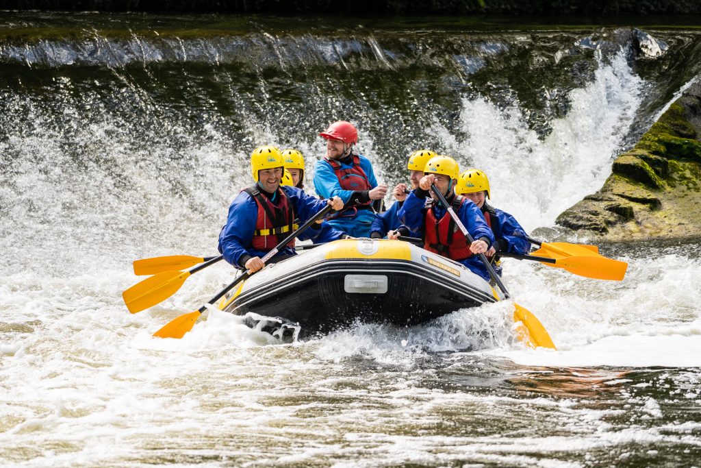 White water rafting stag do in Dublin on the River Liffey