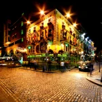 Night view of Temple Bar Street in Dublin, Ireland